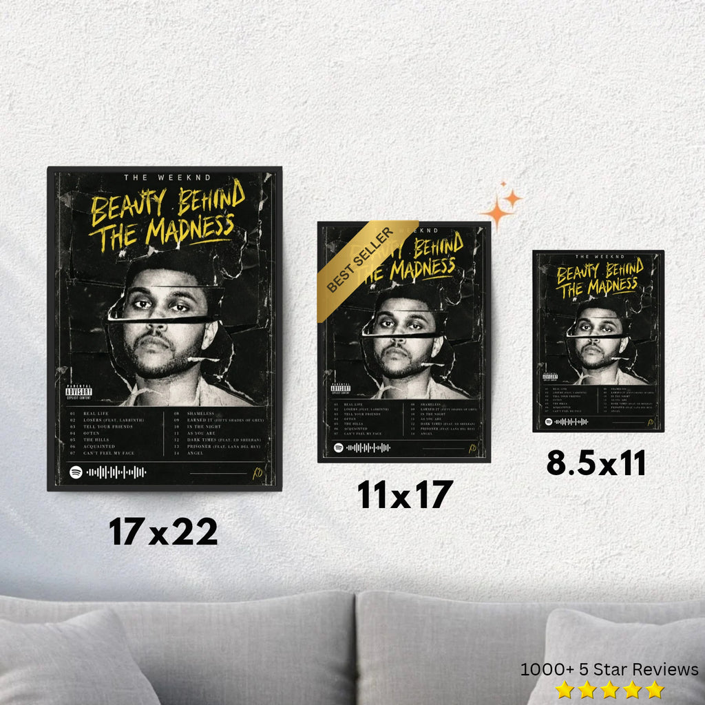 Beauty Behind the Madness - The Weeknd Inspired Album Poster - USA