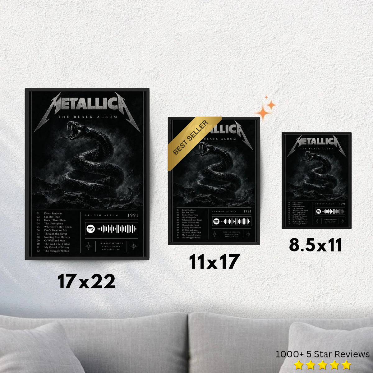 The Black Album - Metallica Inspired Album Poster - USA