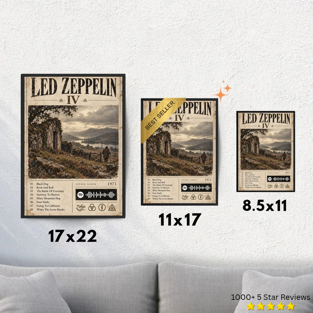Led Zeppelin IV - Led Zeppelin Inspired Album Poster - USA
