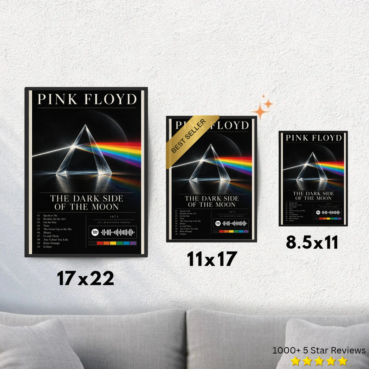 The Dark Side of the Moon - Pink Floyd Inspired Album Poster - USA