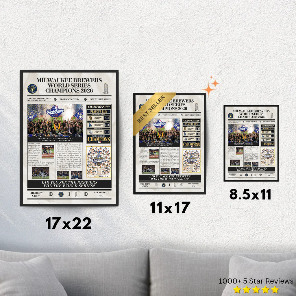 Milwaukee Brewers World Series Champions 2026 - Newspaper Style Poster
