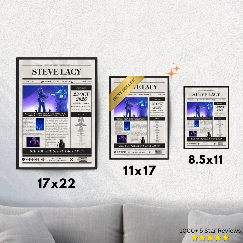 Steve Lacy - Personalised Newspaper Style Concert Poster (USA Tour)