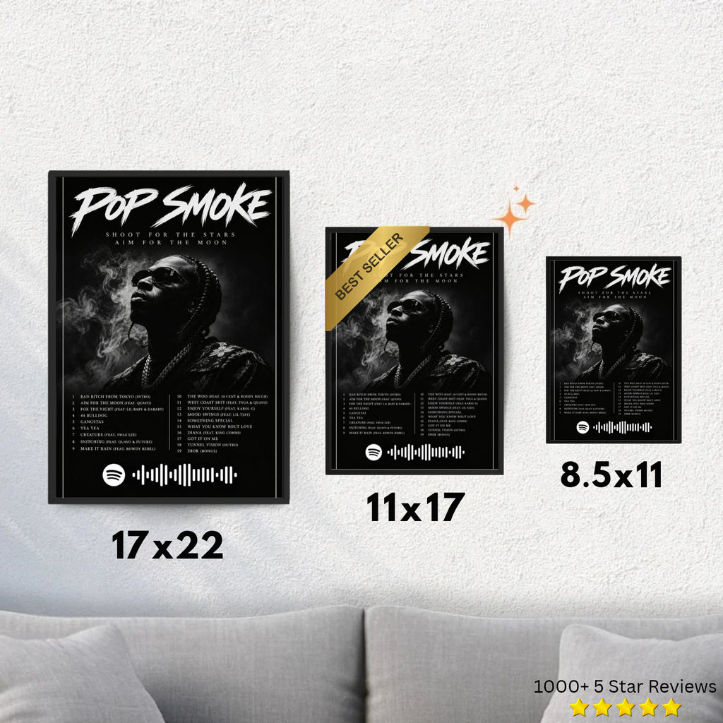 Shoot for the Stars, Aim for the Moon - Pop Smoke Inspired Album Poster - USA