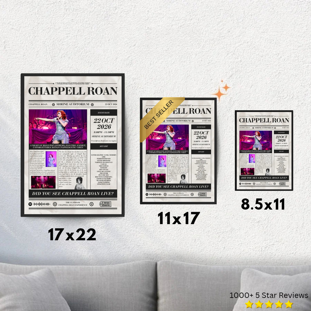 Chappell Roan - Personalised Newspaper Style Concert Poster (USA Tour)