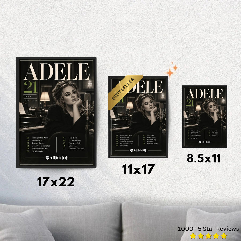 21 - Adele Inspired Album Poster - USA