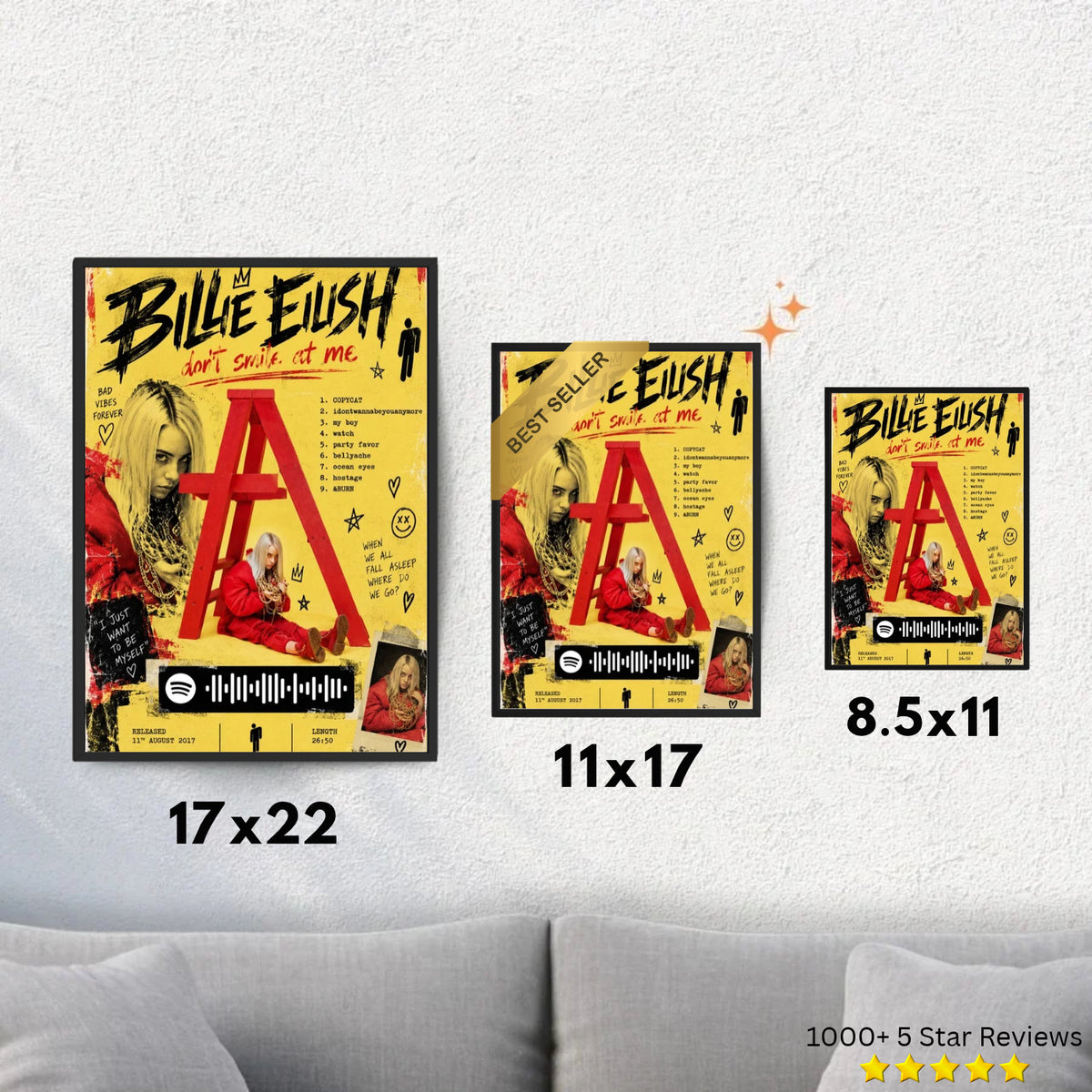 dont smile at me - Billie Eilish Inspired Album Poster - USA