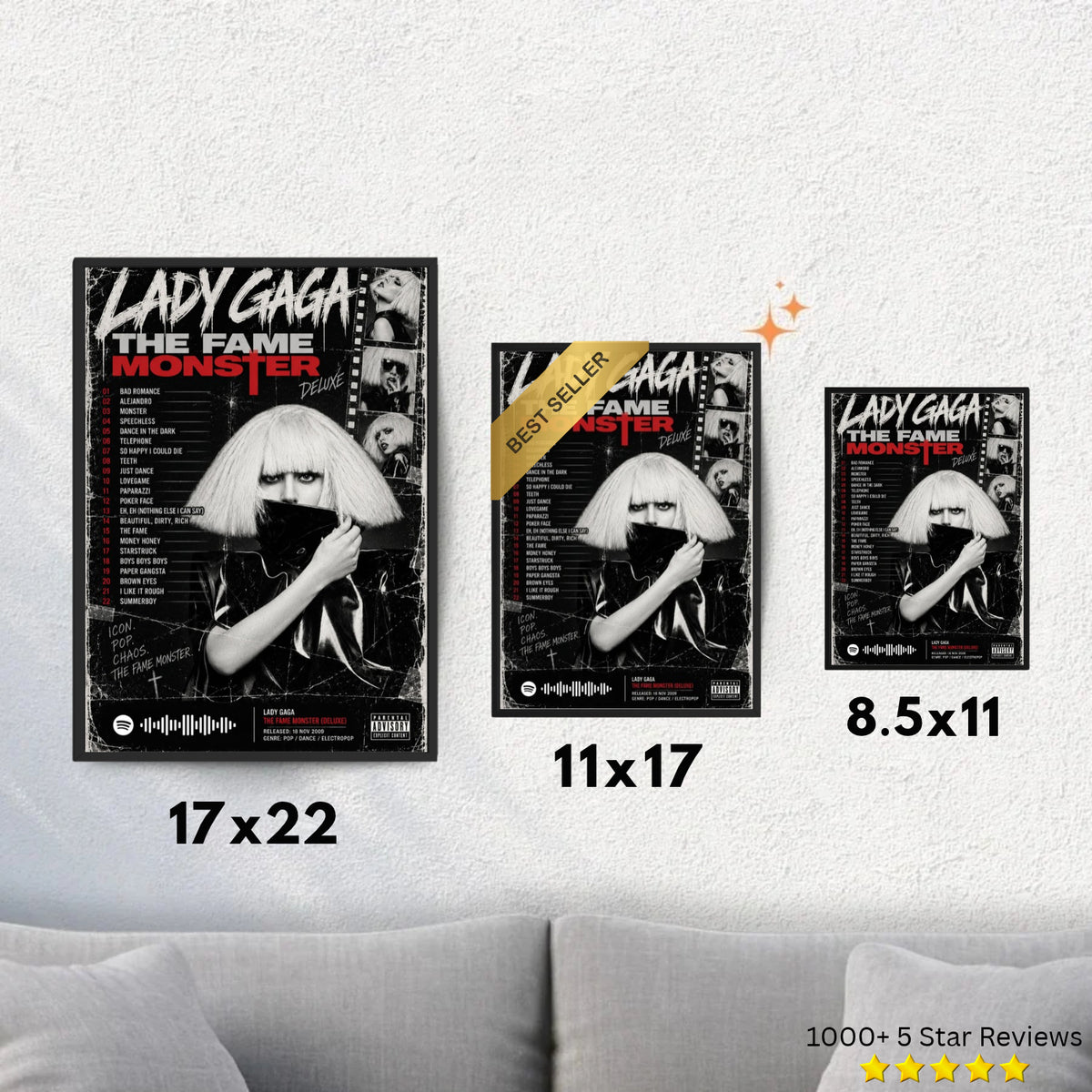 The Fame Monster - Lady Gaga Inspired Album Poster - USA