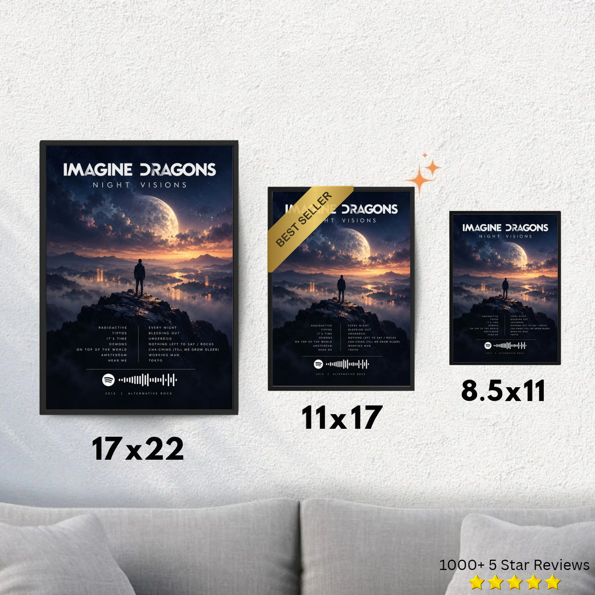 Night Visions - Imagine Dragons Inspired Album Poster - USA