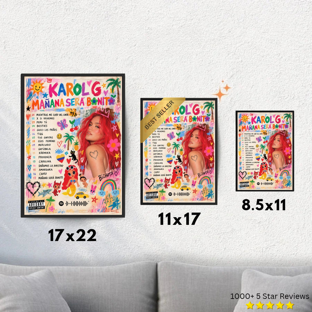 MAÑANA SERÁ BONITO - KAROL G Inspired Album Poster - USA