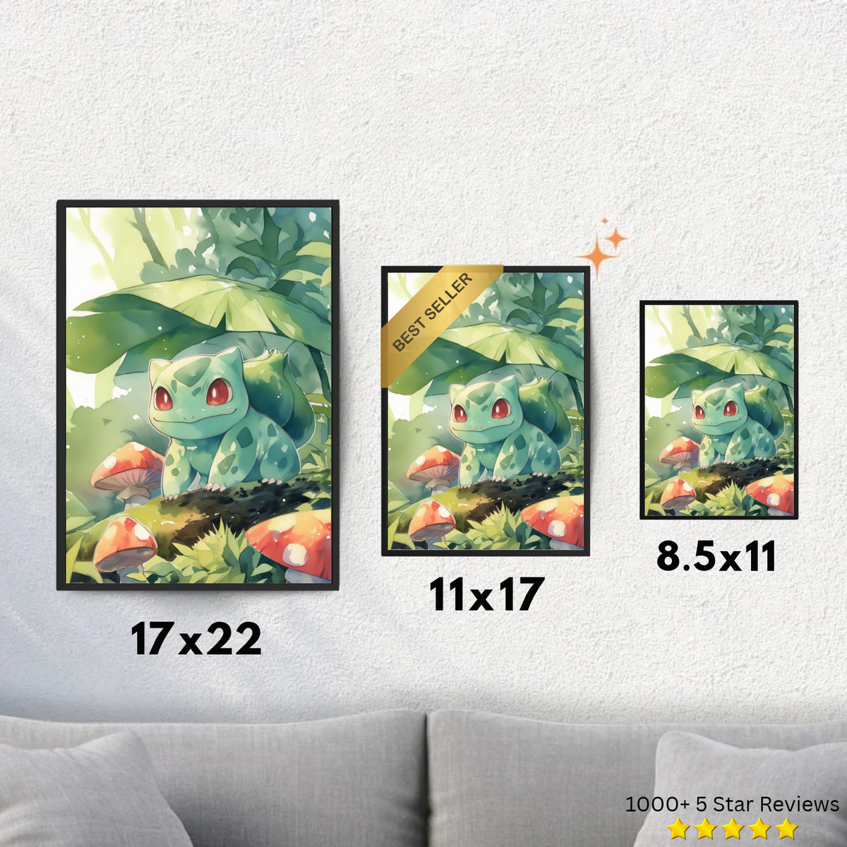 Bulbasaur - Pokemon Inspired Album Poster - USA