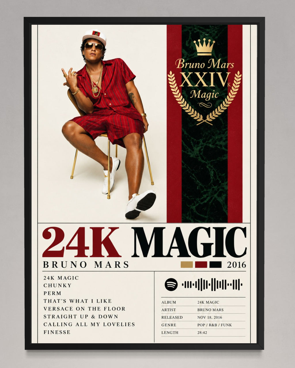 24K Magic - Bruno Mars Inspired Album Poster
