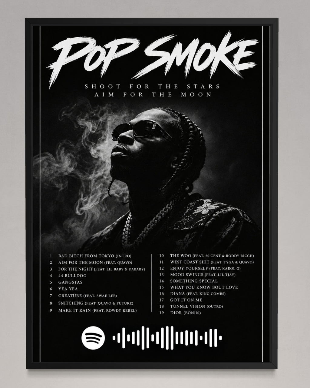 Shoot for the Stars, Aim for the Moon - Pop Smoke Inspired Album Poster