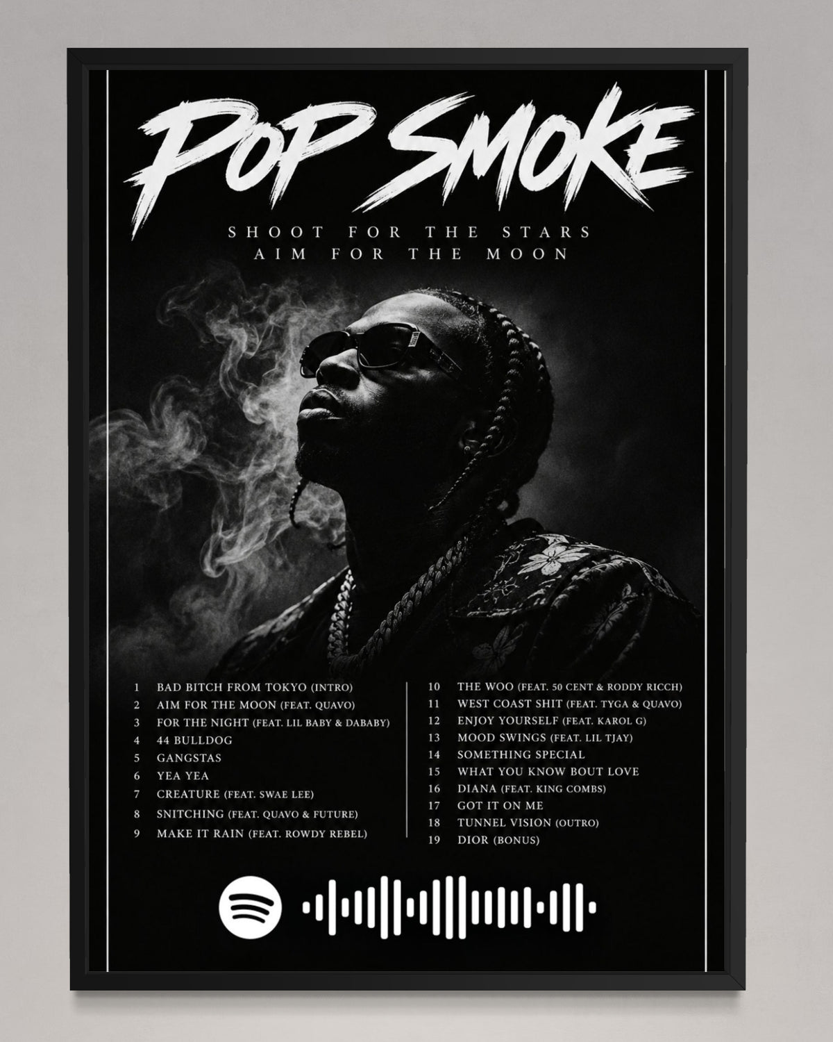 Shoot for the Stars, Aim for the Moon - Pop Smoke Inspired Album Poster