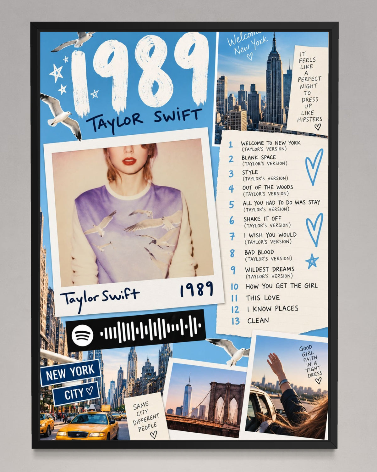 1989 - Taylor Swift Inspired Album Poster
