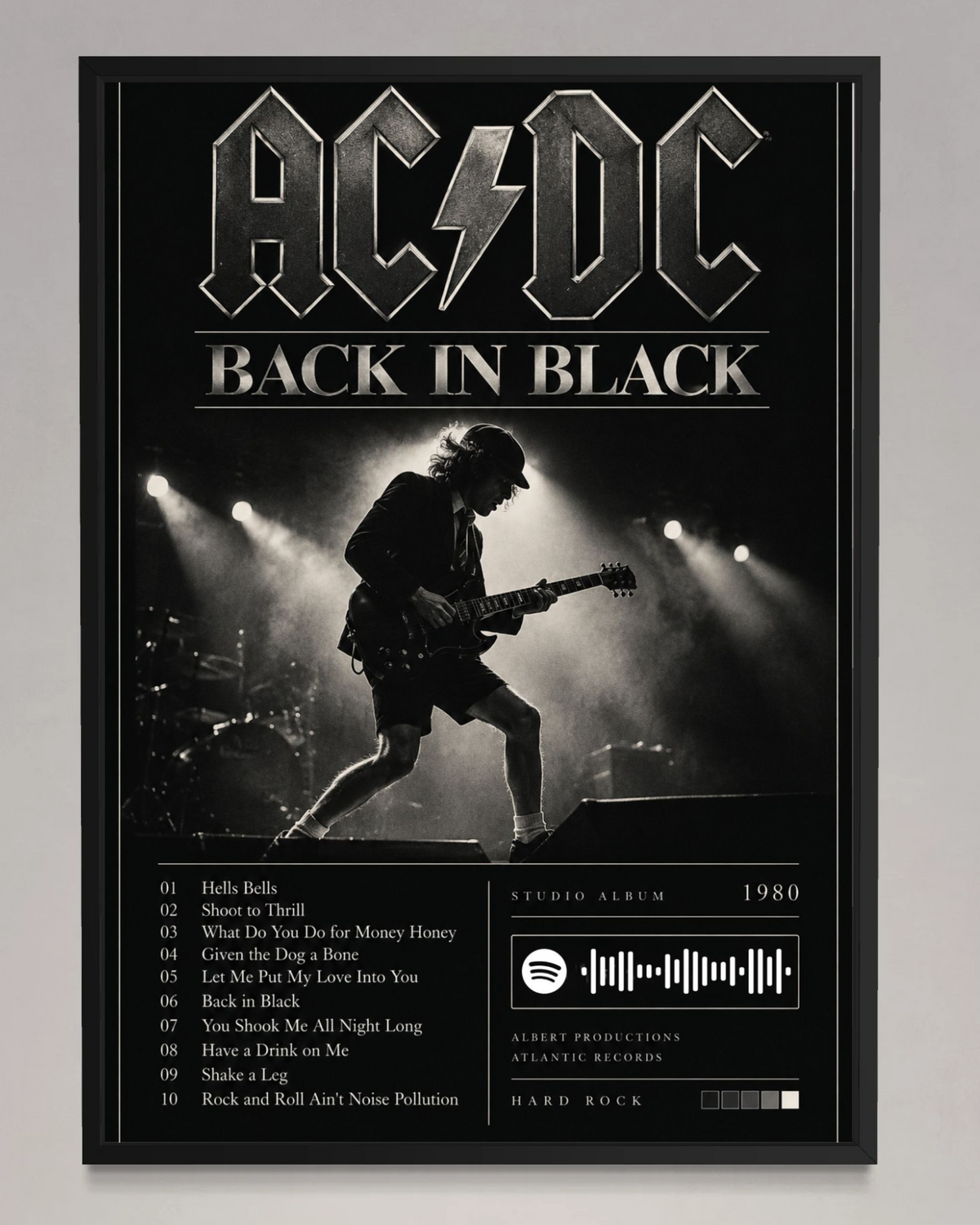 Back in Black - AC/DC Inspired Album Poster - USA