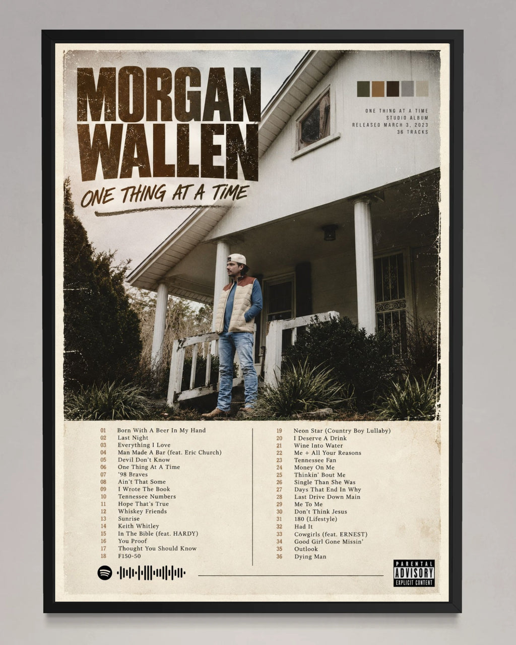 One Thing at a Time - Morgan Wallen Inspired Album Poster