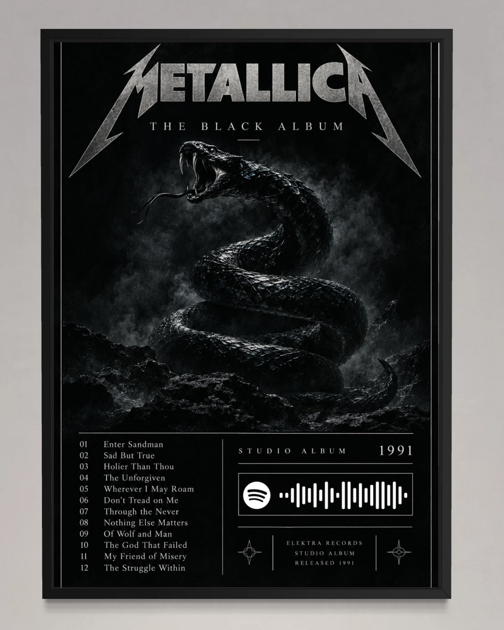 The Black Album - Metallica Inspired Album Poster - USA