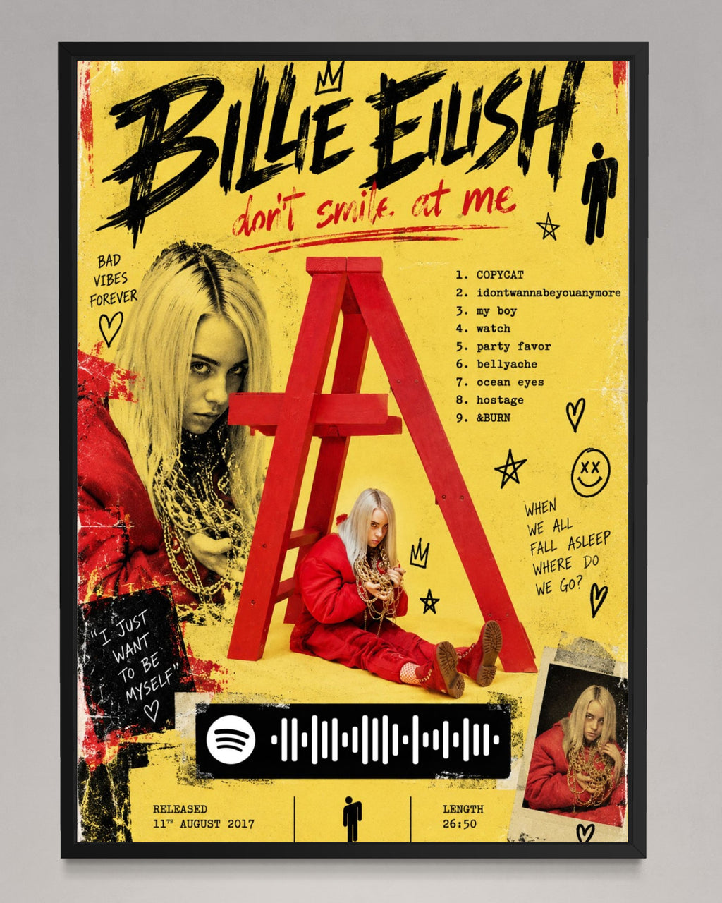 dont smile at me - Billie Eilish Inspired Album Poster - USA