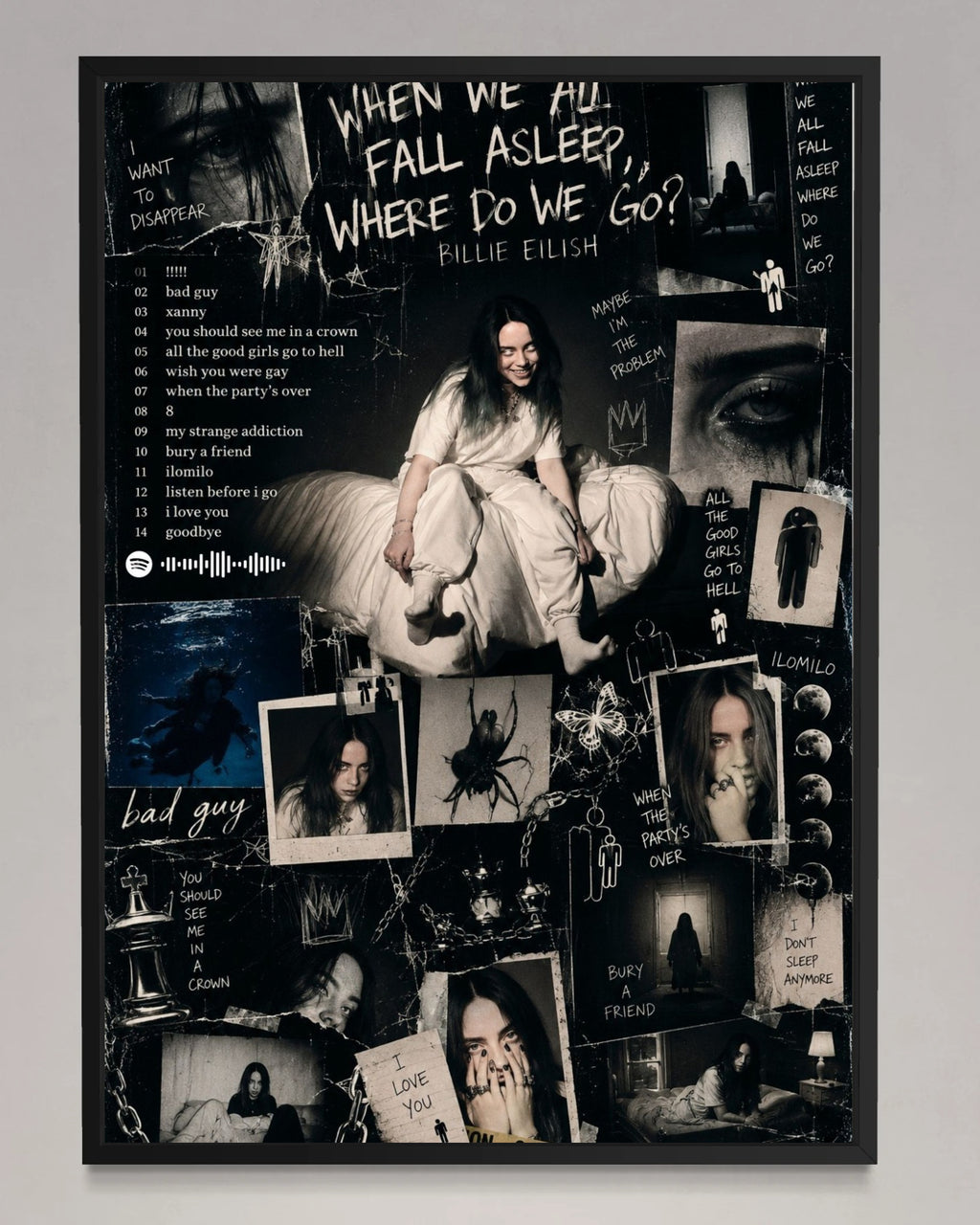 When We All Fall Asleep, Where Do We Go? - Billie Eilish Inspired Album Poster