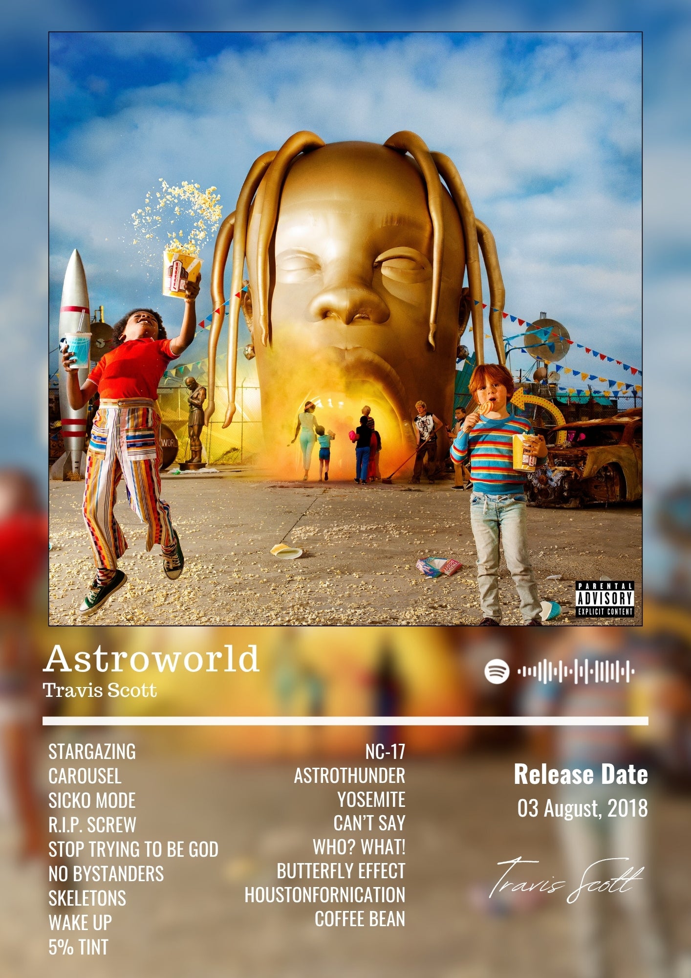 Astroworld - Travis Scott Inspired Album Poster