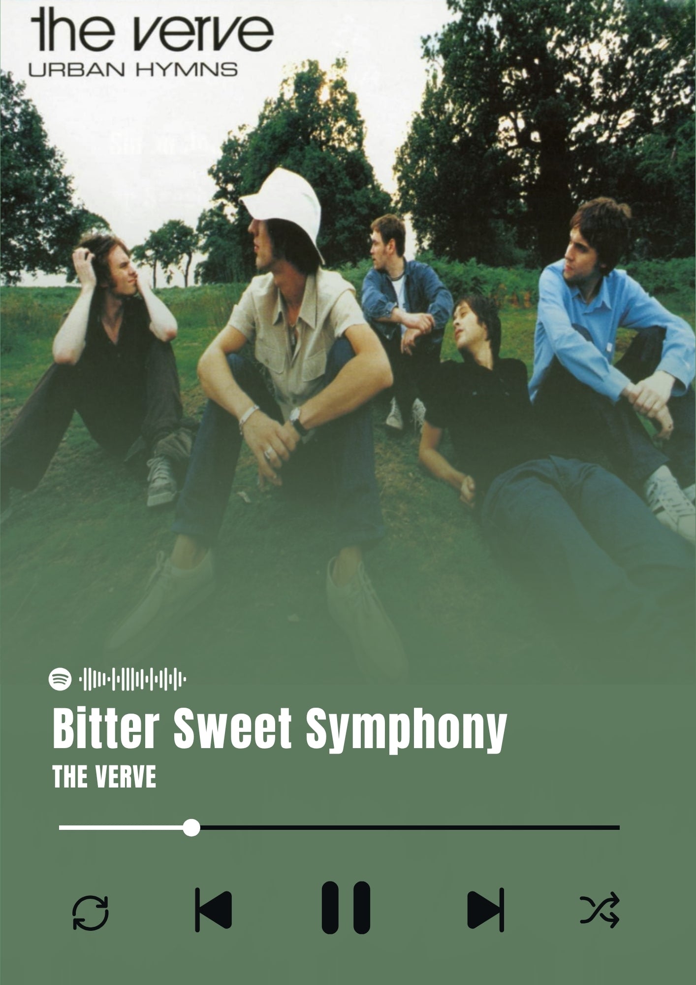 Bitter Sweet Symphony Song Poster - The Verve Inspired Print