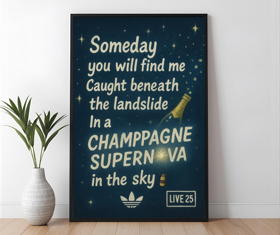 Champagne Supernova - Oasis Inspired Lyrics Poster