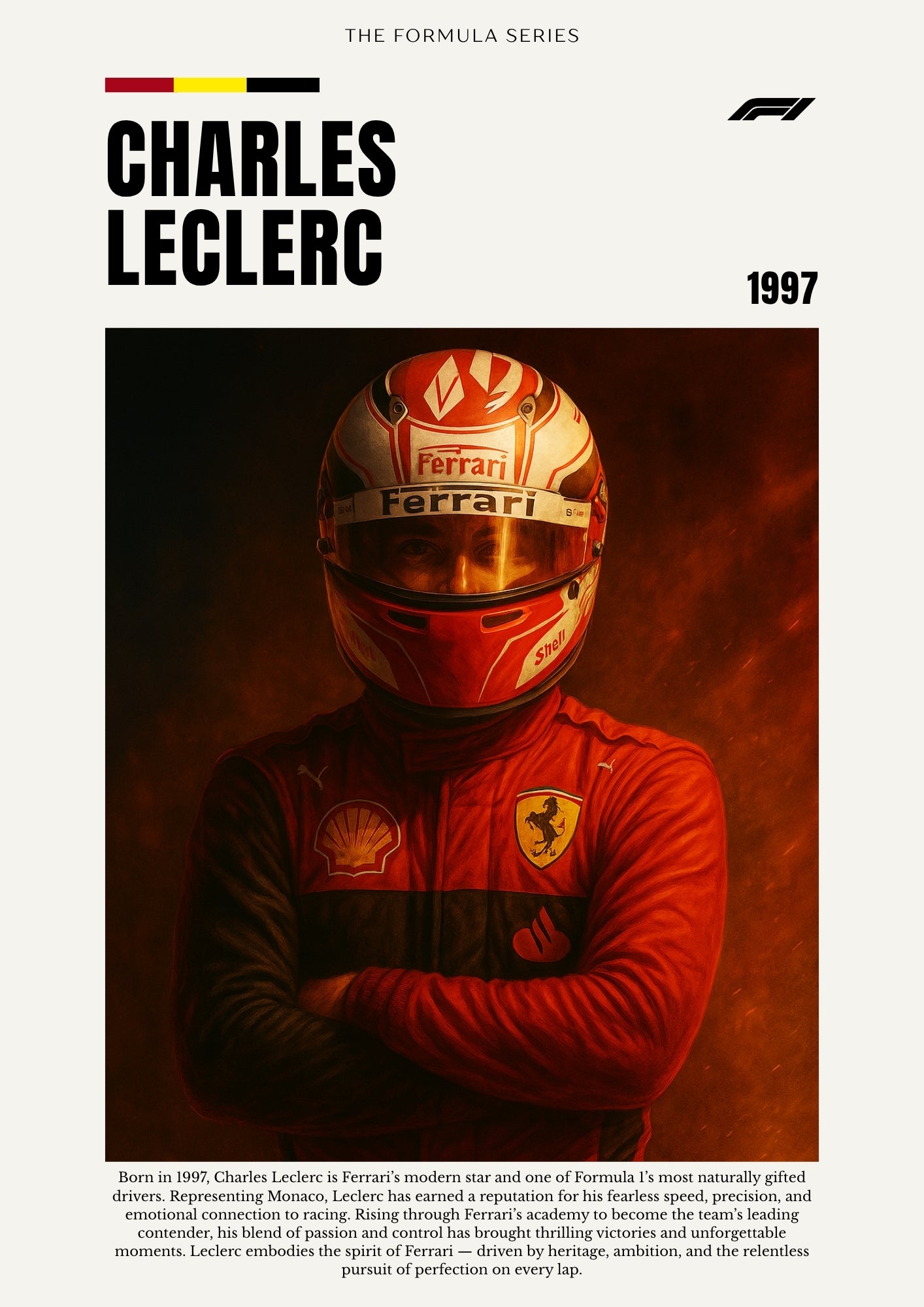 Charles Leclerc Poster - Formula 1 Inspired Print