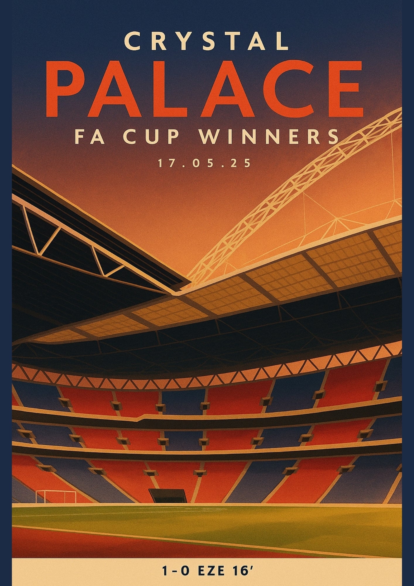 FA Cup Final – Crystal Palace Inspired Matchday Wall Art