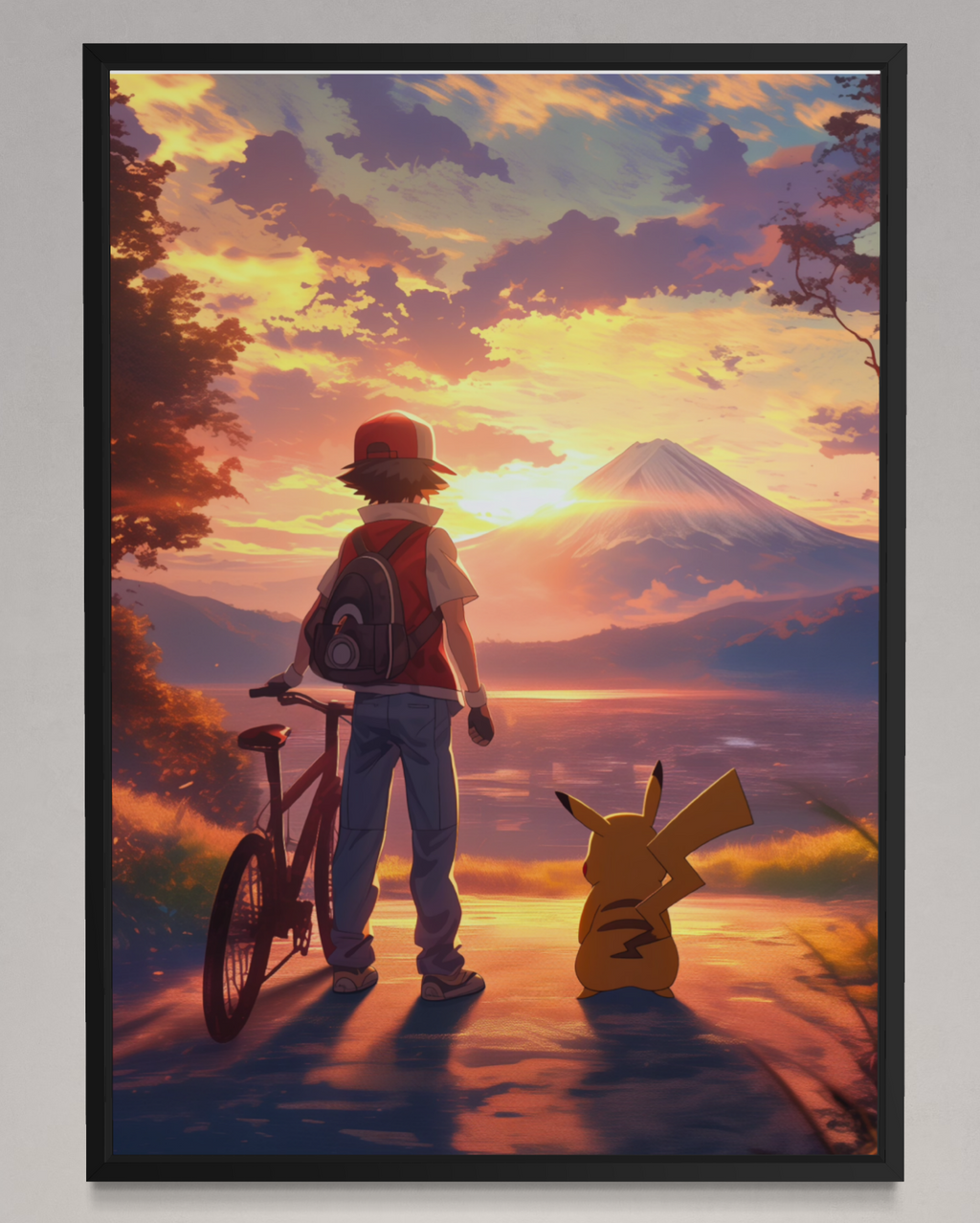 Ash & Pikachu Chasing Horizons - Pokemon Inspired Album Poster