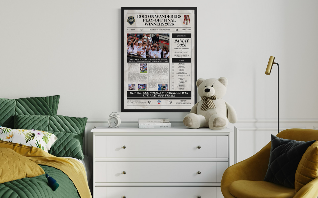 Bolton Wanderers Play Off Winners 2026 - Newspaper Poster