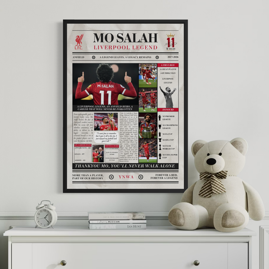Mo Salah Liverpool Legends Poster - Newspaper Style Print