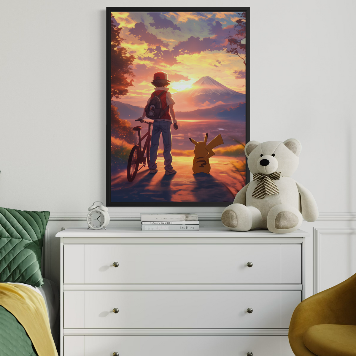 Ash & Pikachu Chasing Horizons - Pokemon Inspired Album Poster