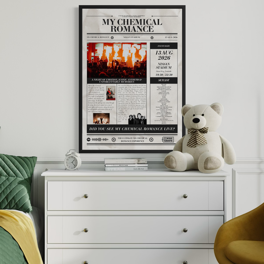 My Chemical Romance - Personalised Newspaper Style Concert Poster (USA Tour)