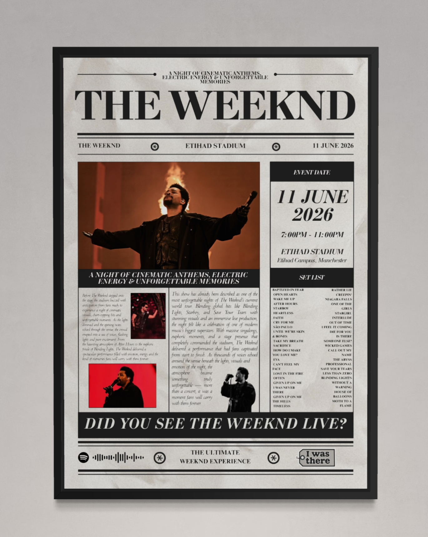 YUNGBLUD - Póster de concierto personalizado estilo periódico