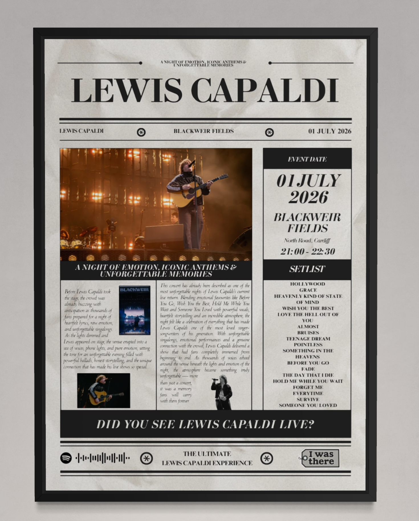 YUNGBLUD - Póster de concierto personalizado estilo periódico