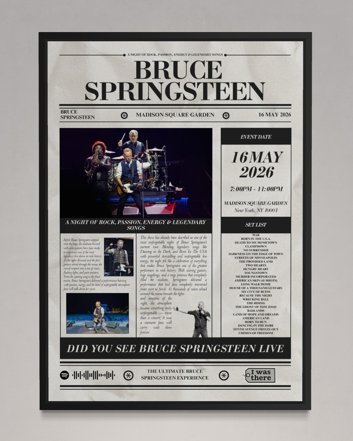 Harry Styles - Gepersonaliseerd Krantenstijl Concertposter (Amsterdam Data)