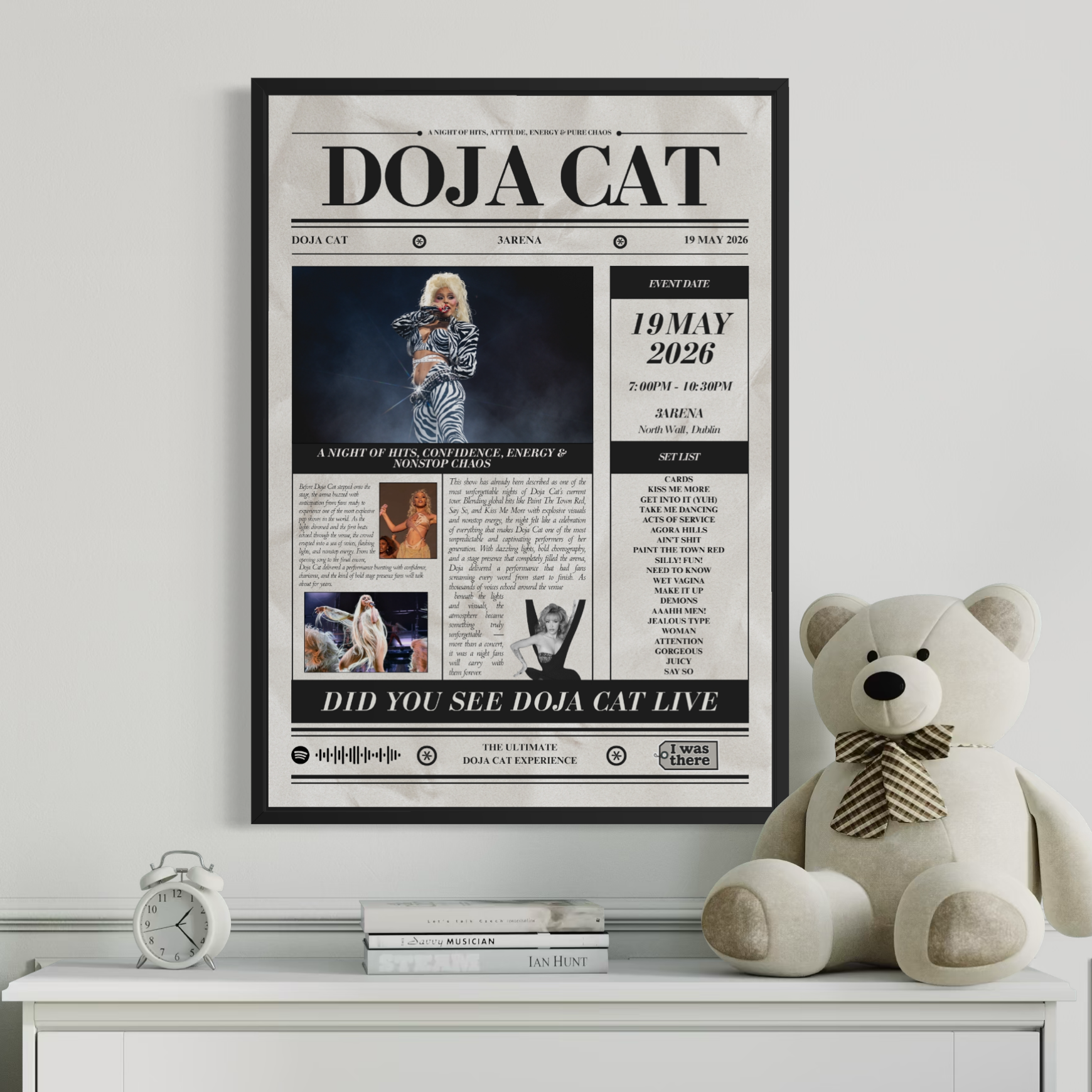 Doja Cat - Personalised Newspaper Style Concert Poster