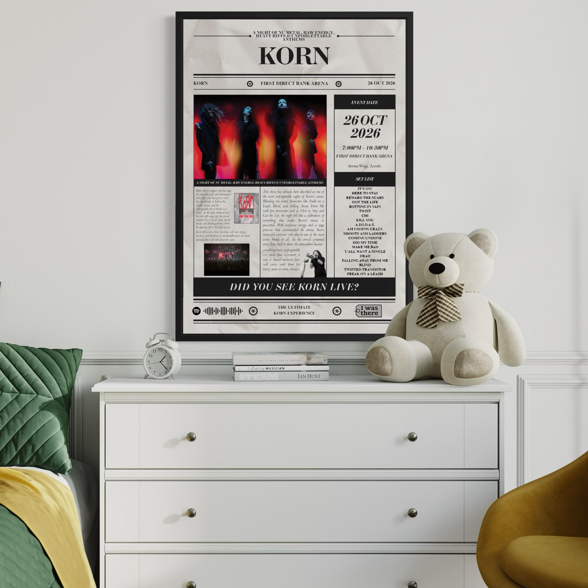 Korn - Personalised Newspaper Style Concert Poster