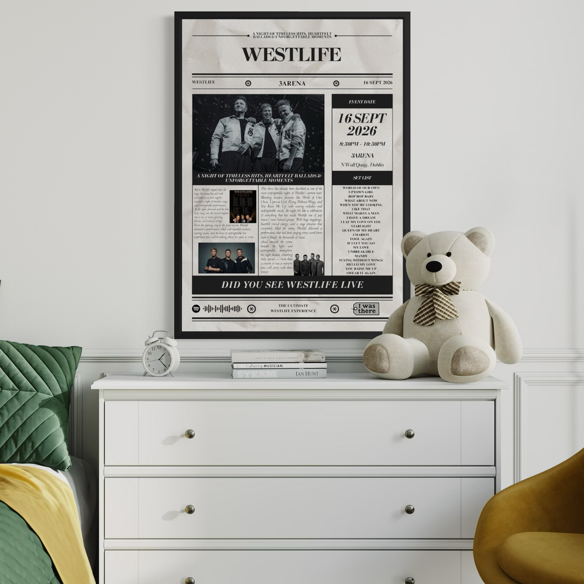 Westlife - Personalised Newspaper Style Concert Poster