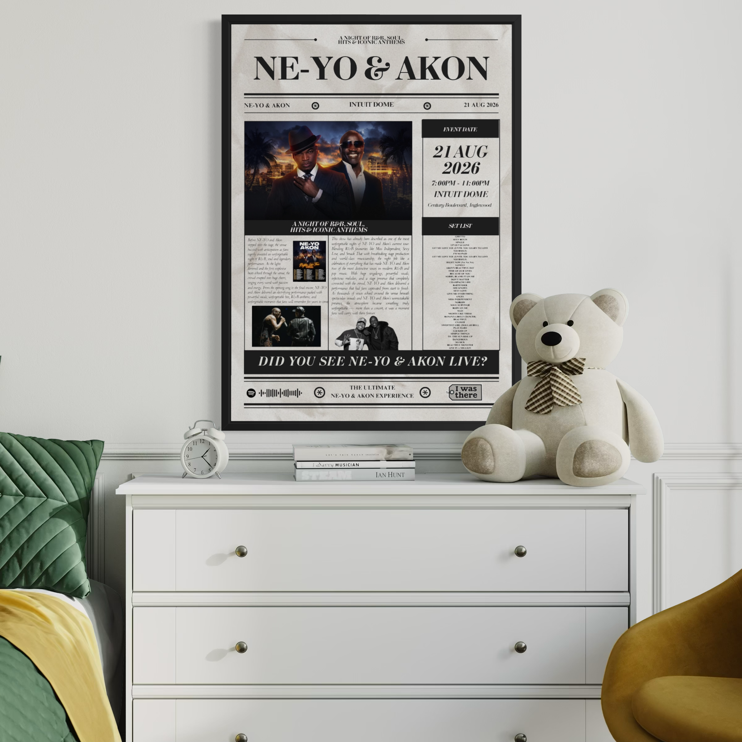 Neyo x Akon - Personalised Newspaper Style Concert Poster (USA Tour)