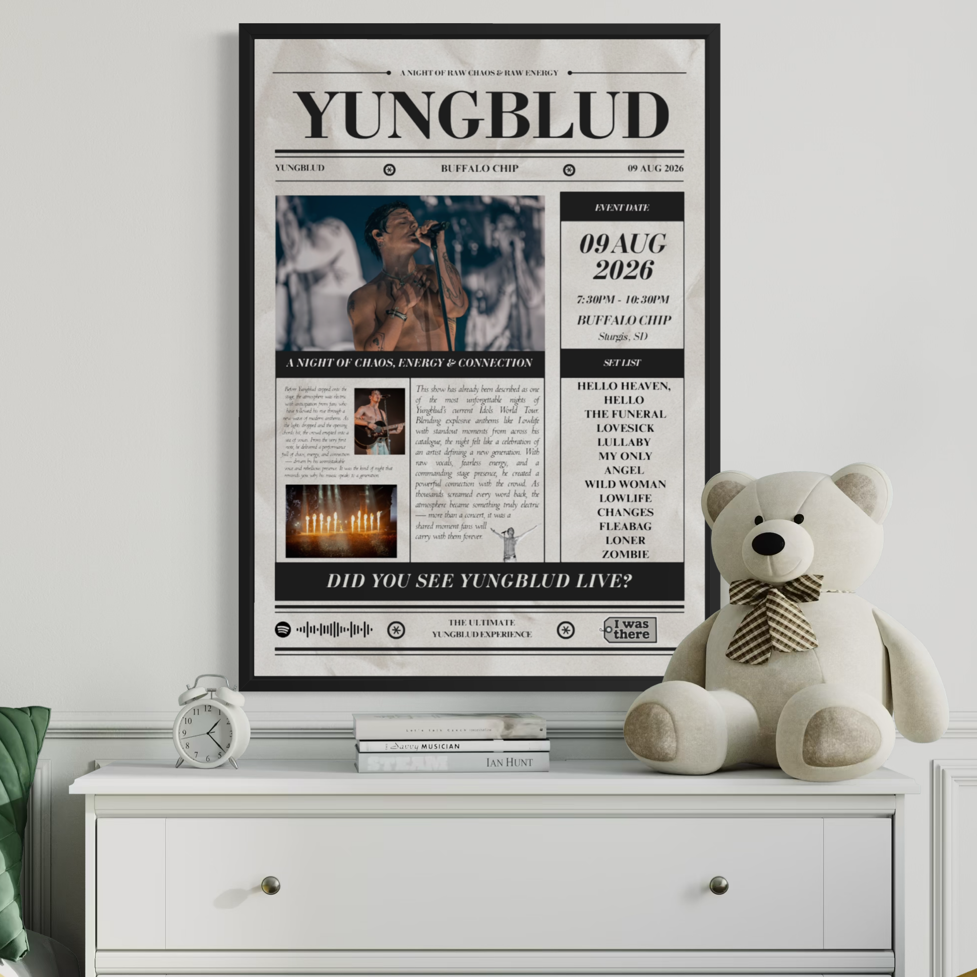 YUNGBLUD - Personalised Newspaper Style Concert Poster (USA Tour)