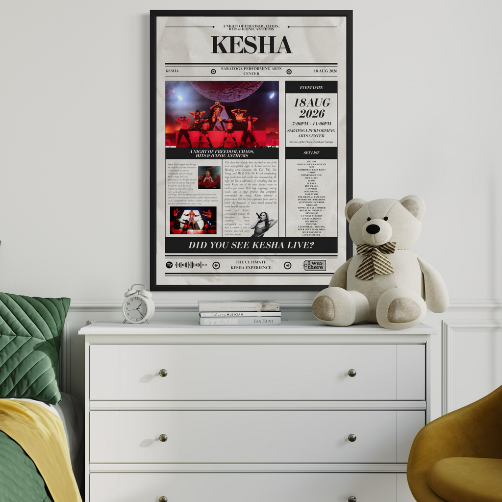Kesha - Personalised Newspaper Style Concert Poster (USA Tour)
