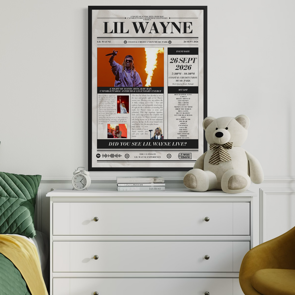 Lil Wayne - Personalised Newspaper Style Concert Poster (USA Tour)