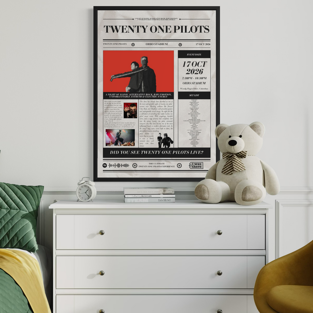 Twenty One Pilots - Personalised Newspaper Style Concert Poster (USA Tour)