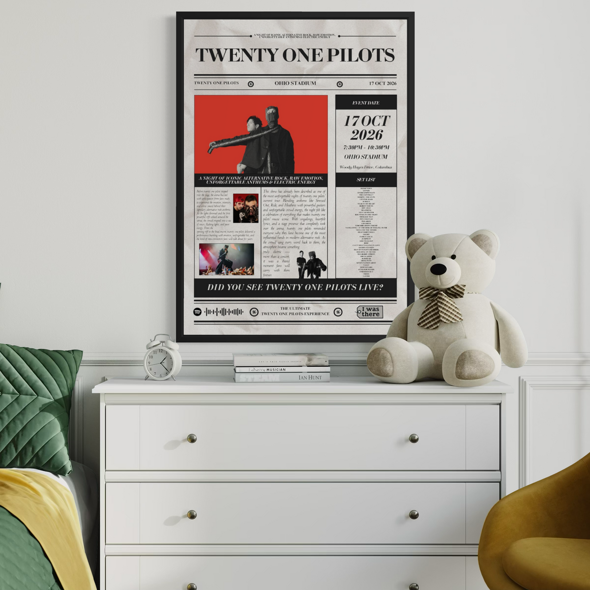 Twenty One Pilots - Personalised Newspaper Style Concert Poster (USA Tour)