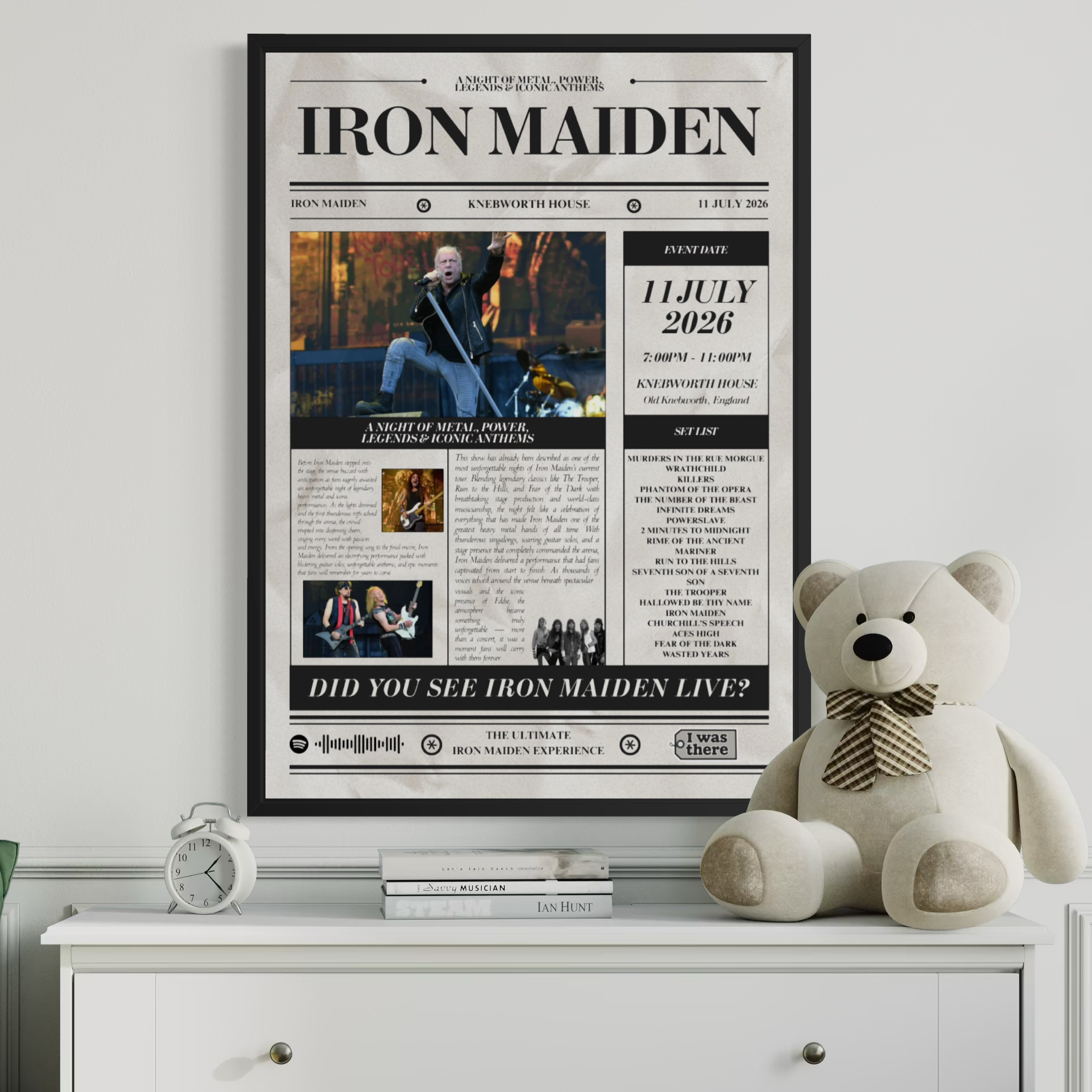 Iron Maiden - Personalised Newspaper Style Concert Poster