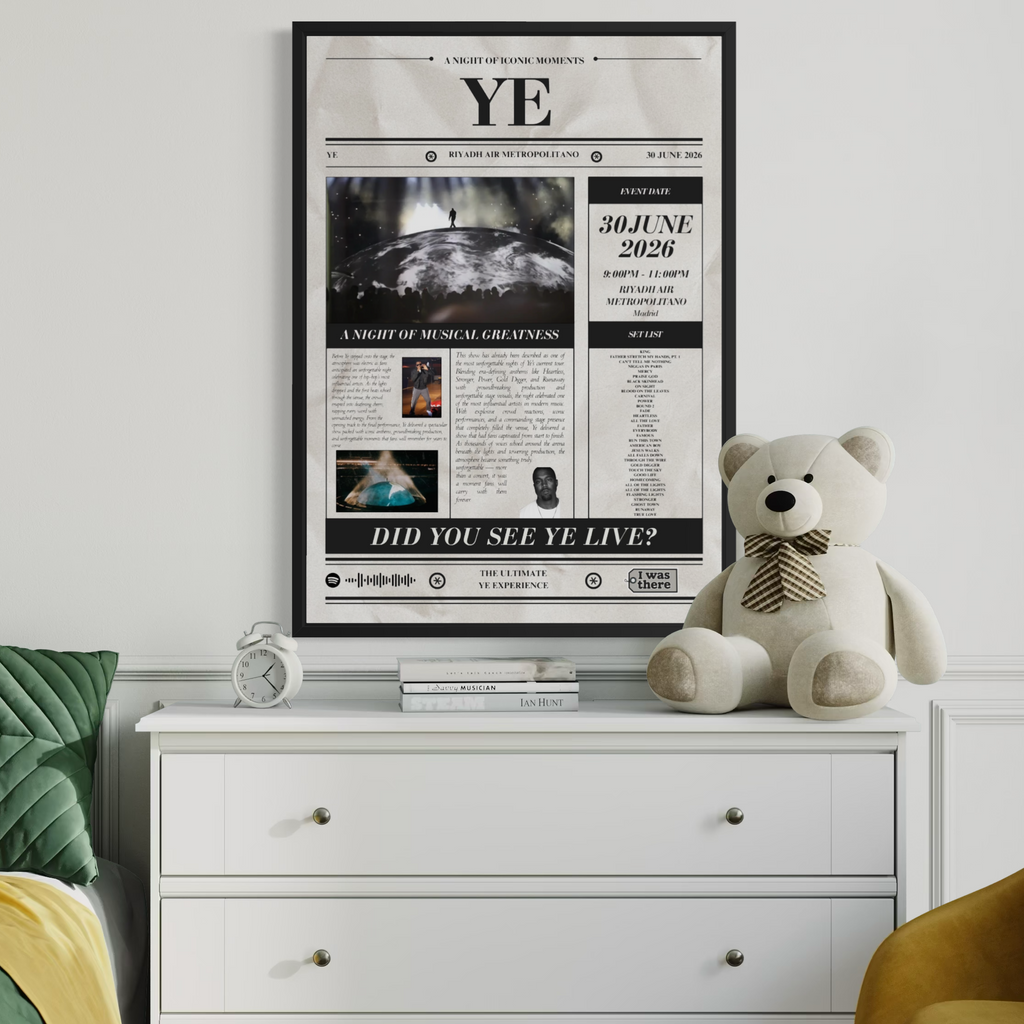 Kanye West - Personalised Newspaper Style Concert Poster (Europe)