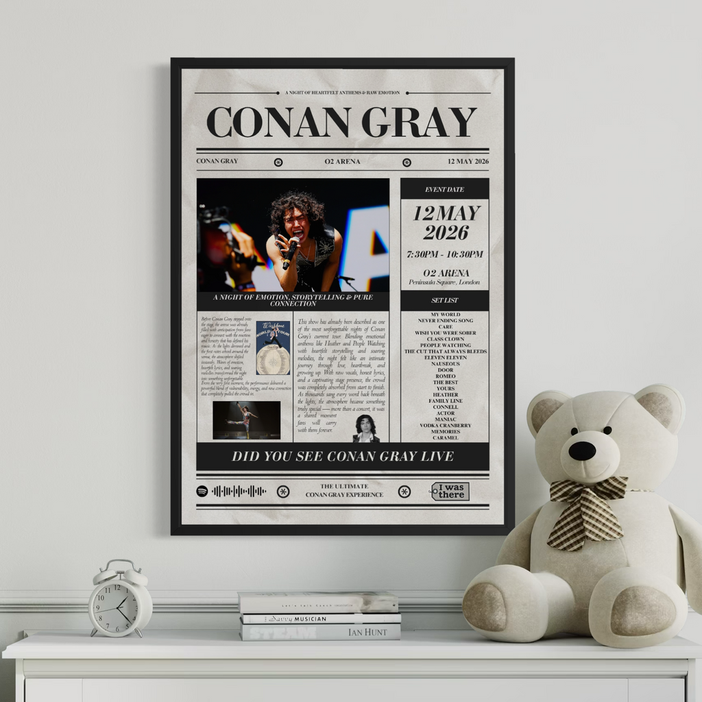 Conan Gray - Personalised Newspaper Style Concert Poster