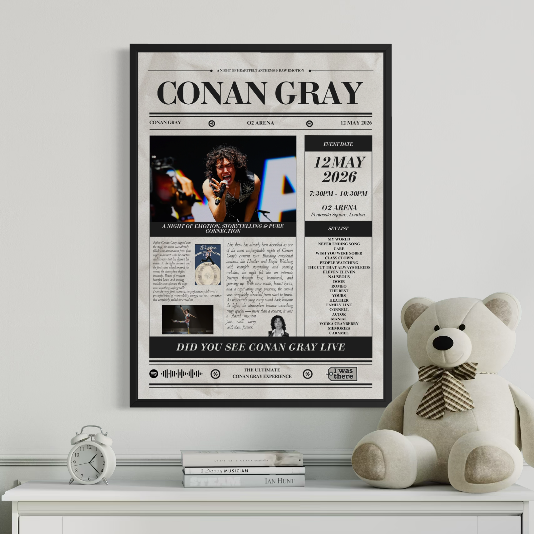 Conan Gray - Personalised Newspaper Style Concert Poster
