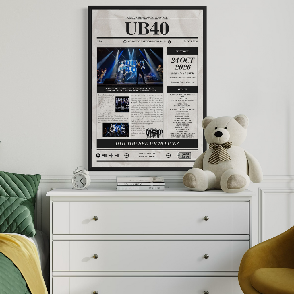 UB40 - Personalised Newspaper Style Concert Poster (USA Tour)